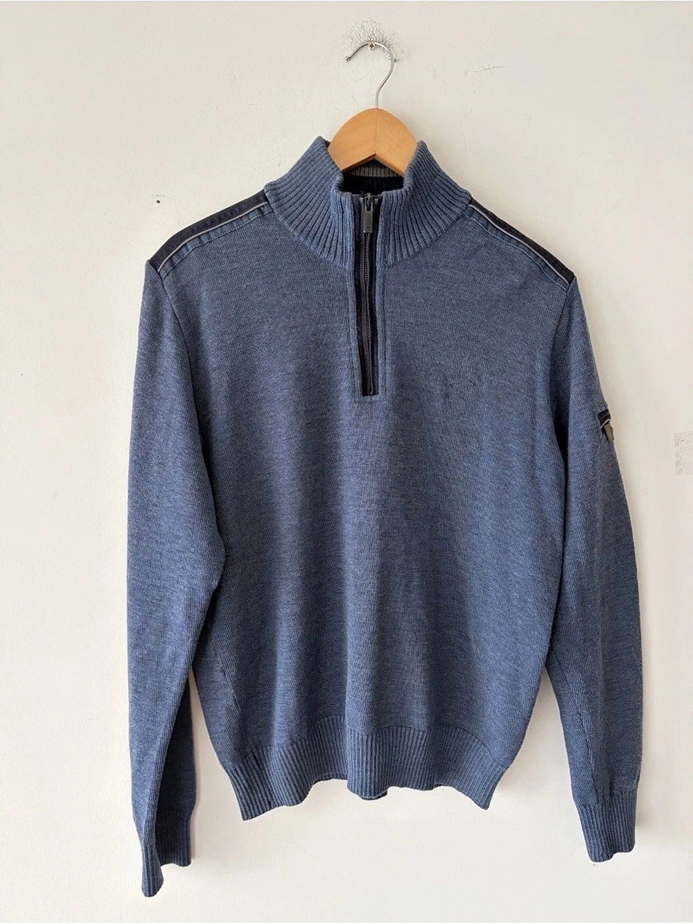 Paul & Shark Mens Yachting Cool Touch Quarter Zip Sweater Size L